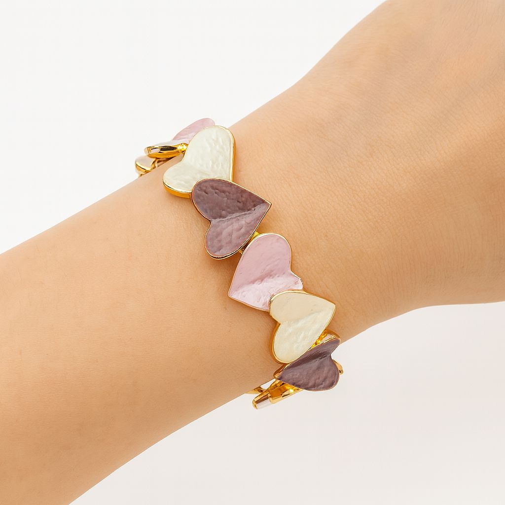 Irregular stone design silver plated bracelet for women