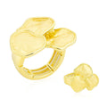 Handcrafted KC gold petal statement ring with textured glaze