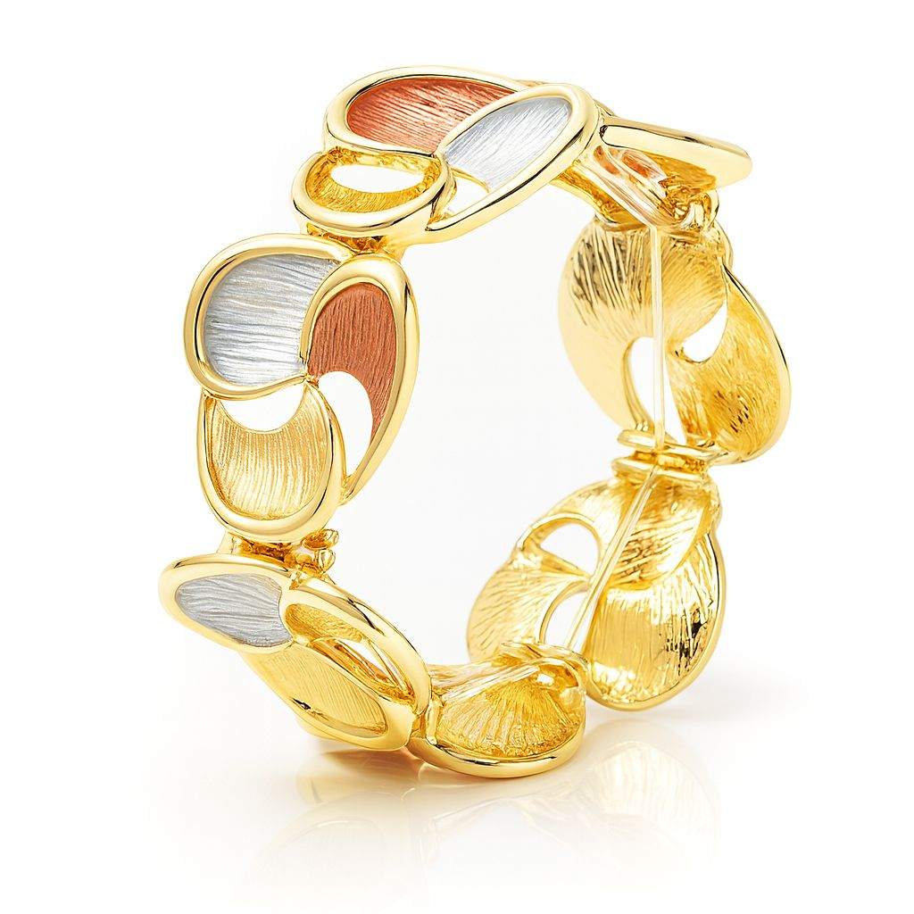 18K gold plated tricolor bracelet for women