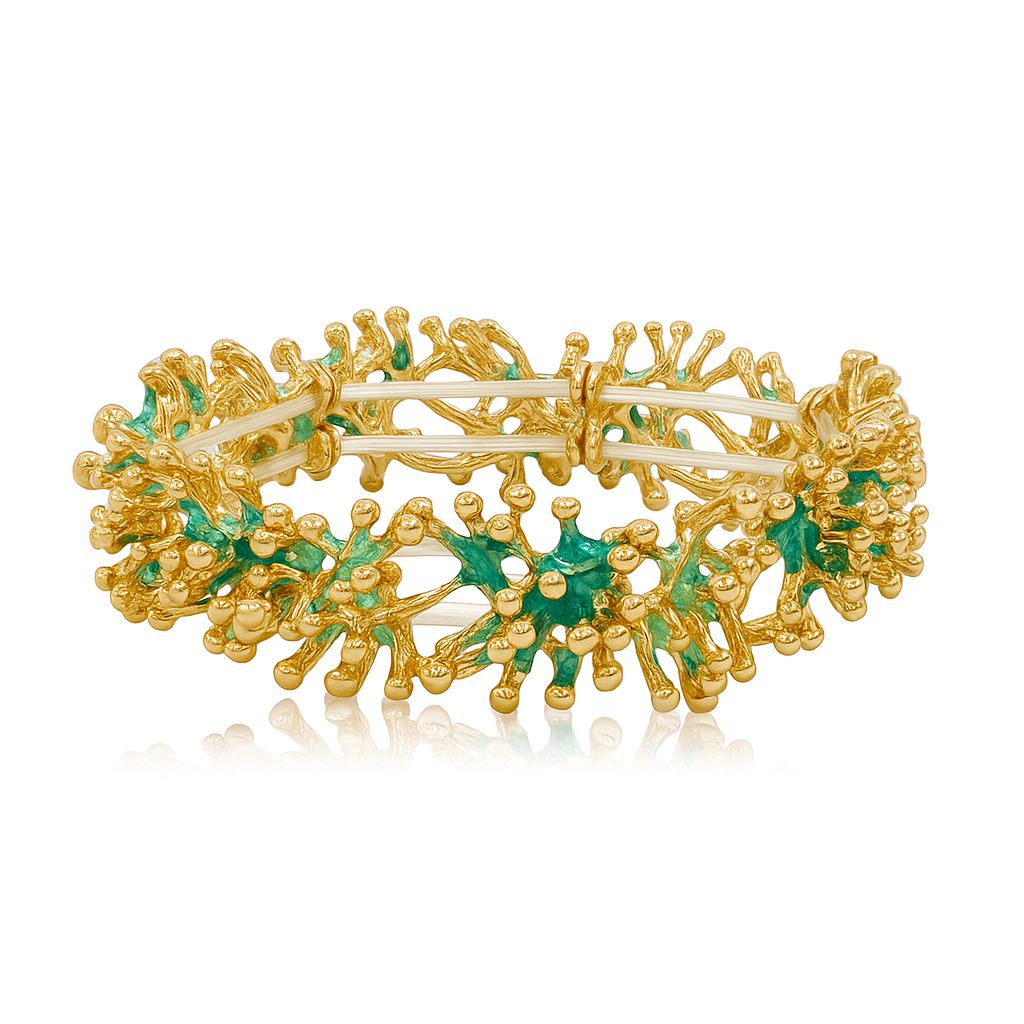 Hand painted enamel leaf bracelet for women