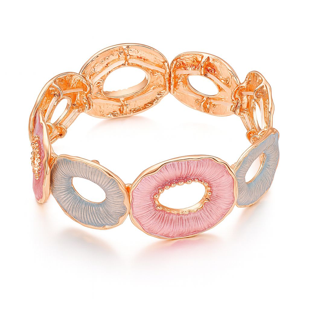 Women’s gold plated open circle bracelet crafted from alloy