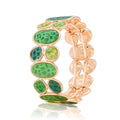 Hand-painted green enamel bracelet with KC gold plating