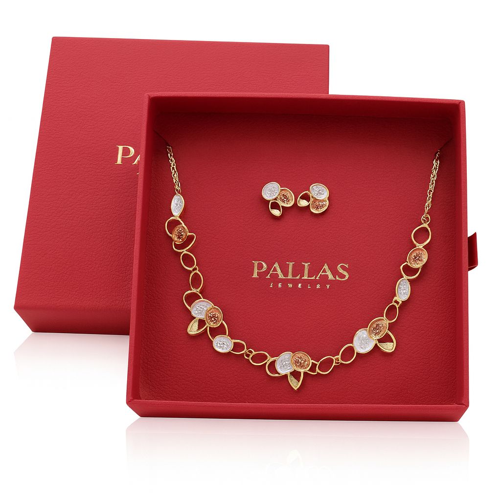 PALLAS Jewelry gift box with KC gold plated necklace and earrings