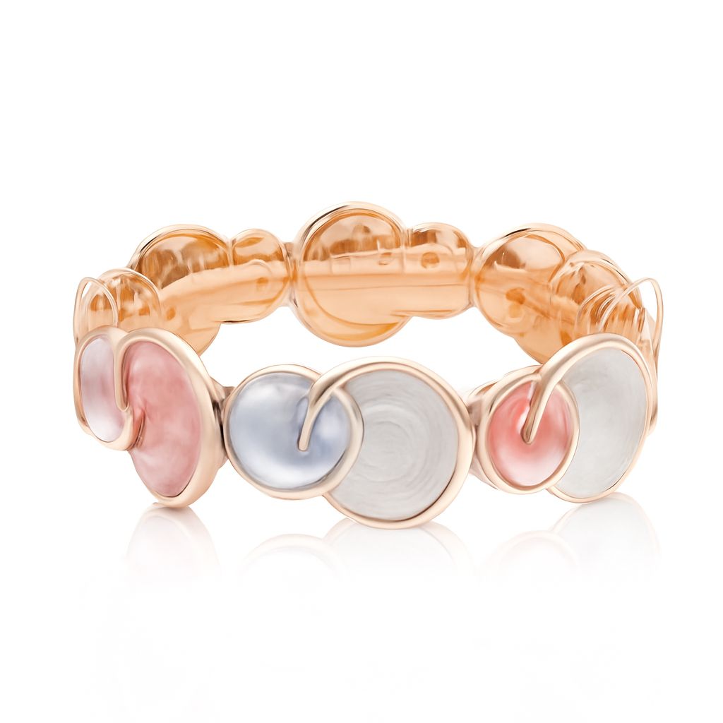 Colorful alloy bangle with pastel enamel design