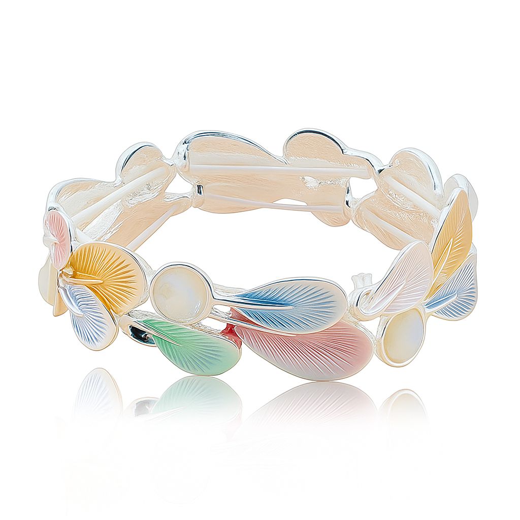 Close-up of hand-painted enamel texture on KC gold plated alloy bracelet