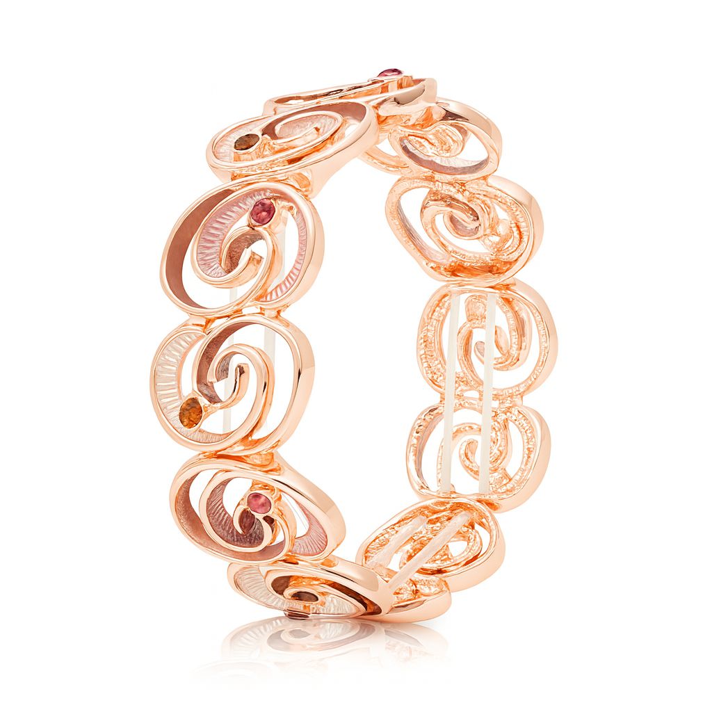 “Hand-painted enamel bracelet with KC gold plating in multi-color design