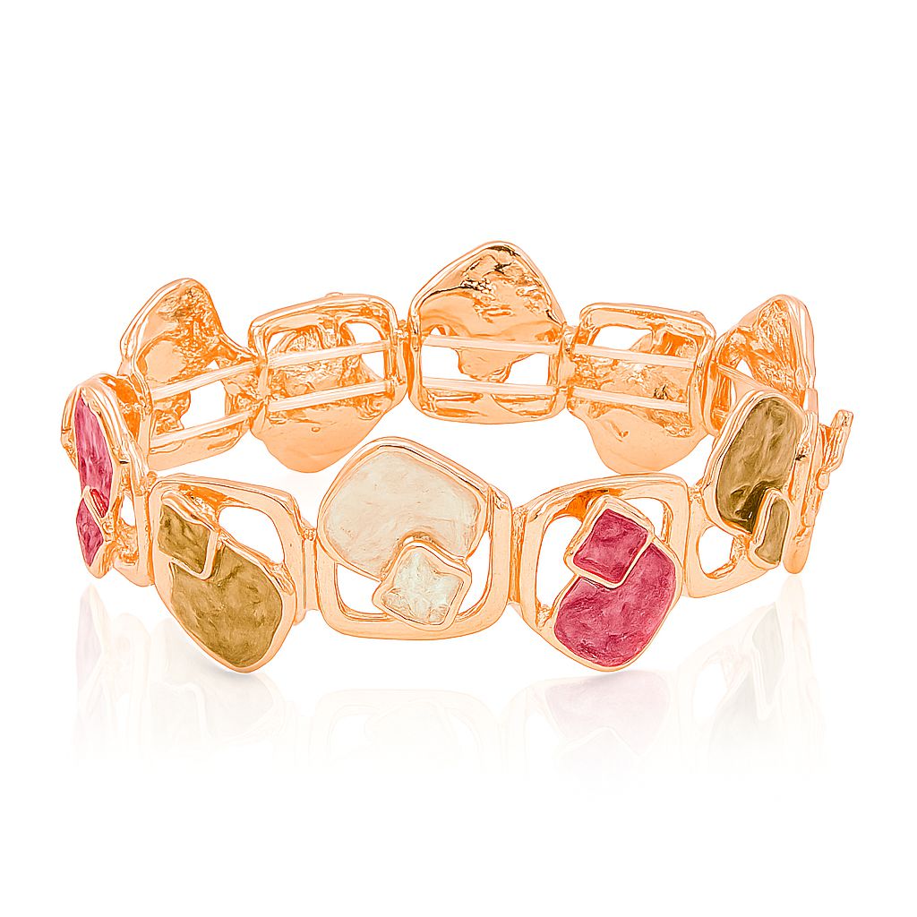 Colorful enamel artistic bracelet for women