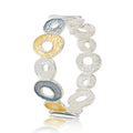 Hand-painted enamel circle bracelet in KC gold for women