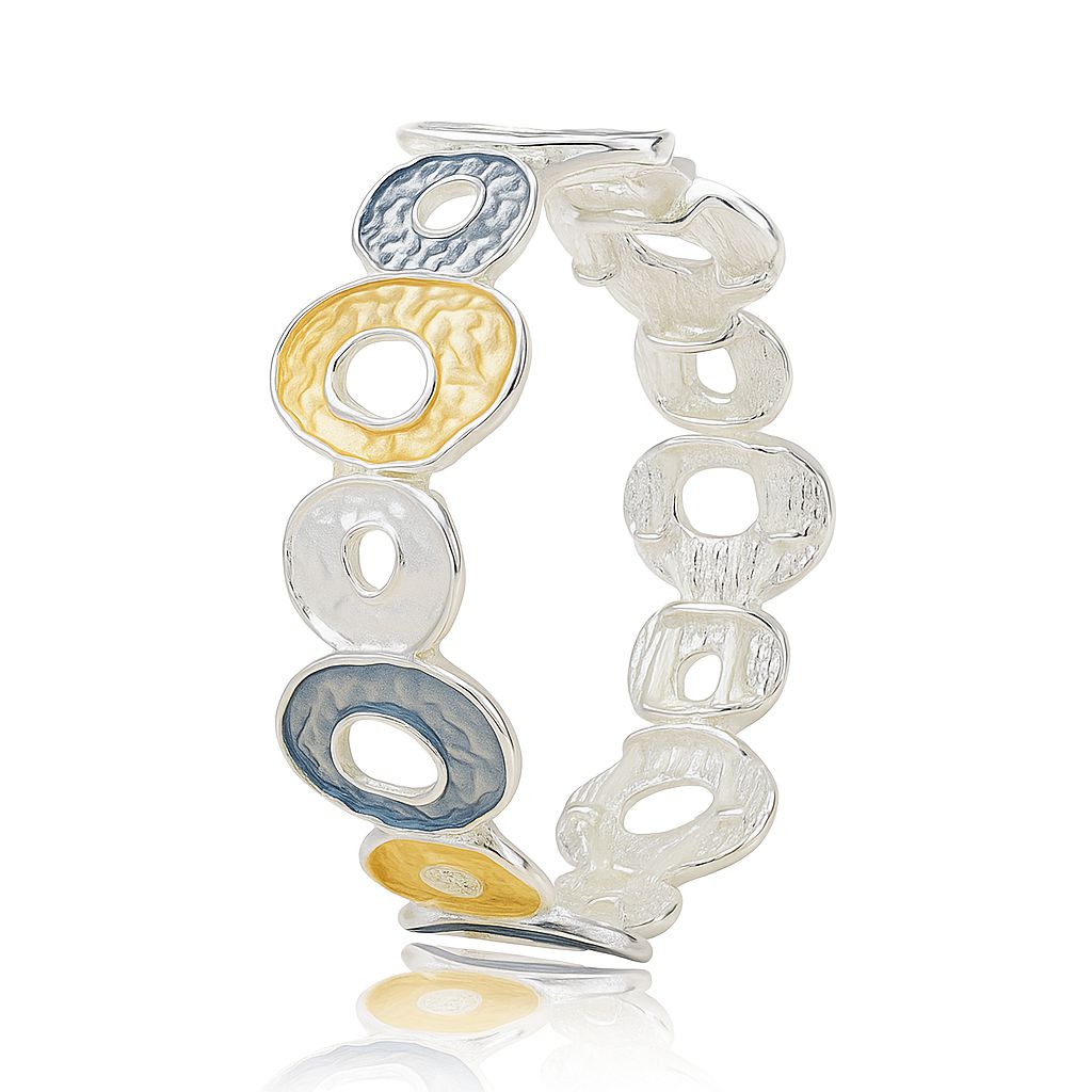 Hand-painted enamel circle bracelet in KC gold for women