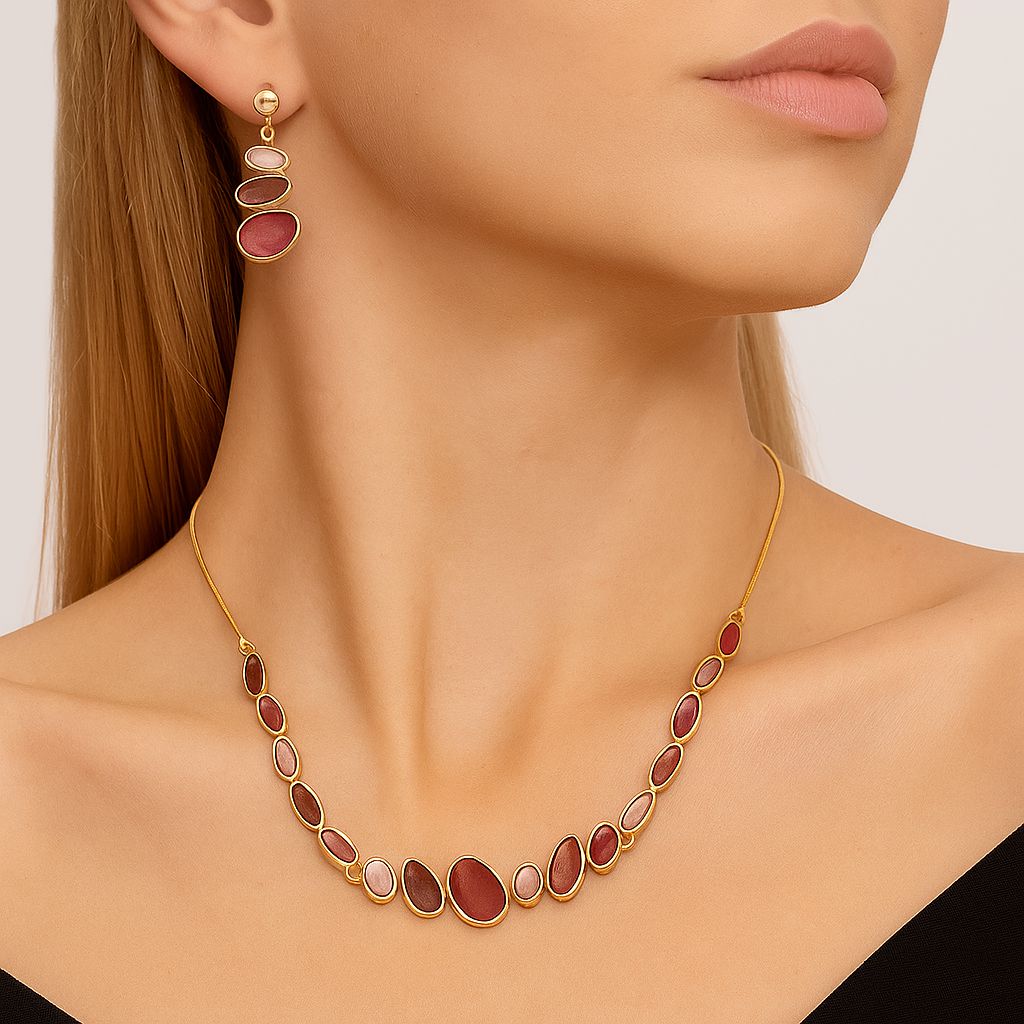 KC gold plated hand painted enamel earrings close-up