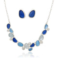 Hand painted enamel necklace for women, KC gold plated alloy jewelry worn on model