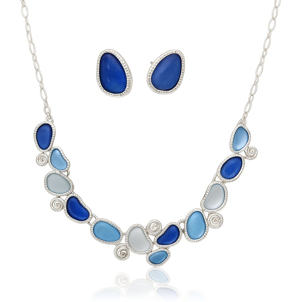 Hand painted enamel necklace for women, KC gold plated alloy jewelry worn on model