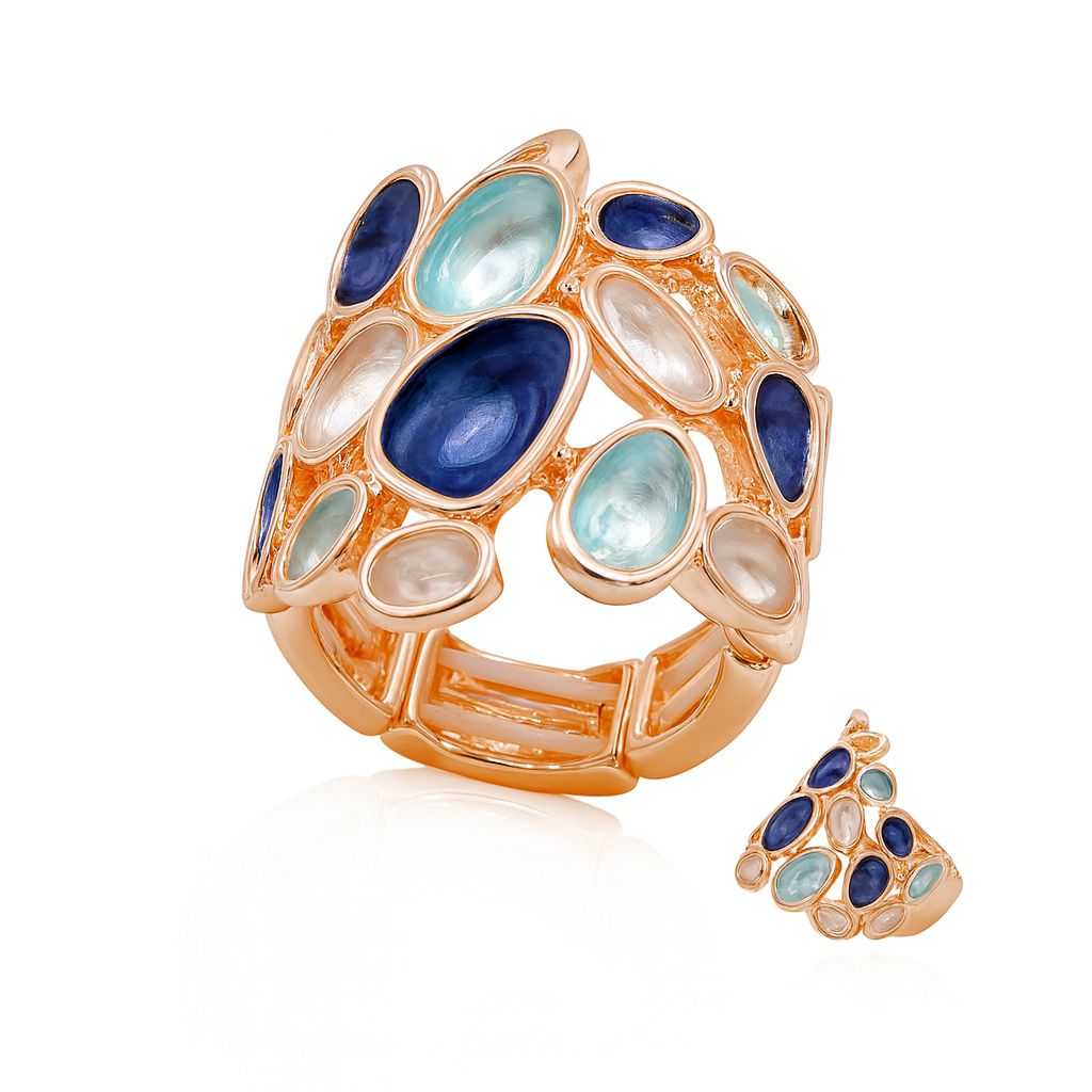 Hand painted enamel KC gold adjustable ring