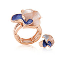 Hand painted enamel statement ring with KC gold plated finish