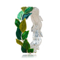 Hand painted enamel leaf bracelet set with KC gold plated alloy design