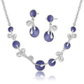 Hand painted enamel necklace and earrings set with KC gold plated alloy design