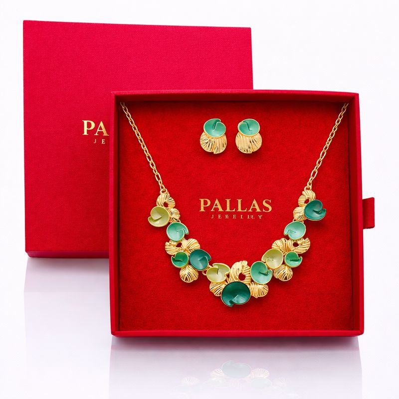 Hand painted enamel earrings with modern sculptural design