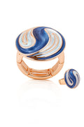 Hand painted enamel statement ring with KC gold plating