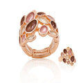 Hand-painted enamel statement ring in KC gold plated alloy