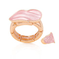 Hand painted enamel statement ring in KC gold plated alloy