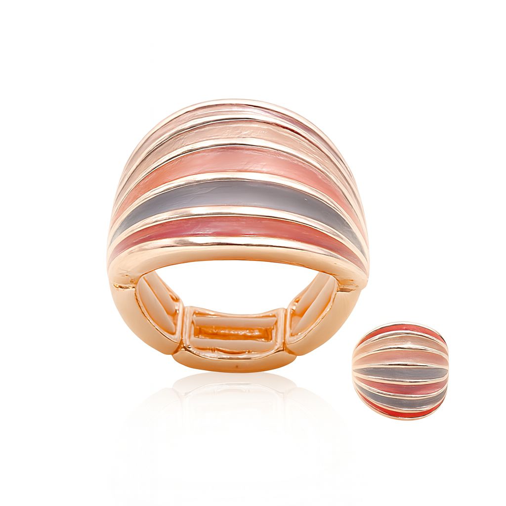 Hand painted enamel statement ring with KC gold plated finish