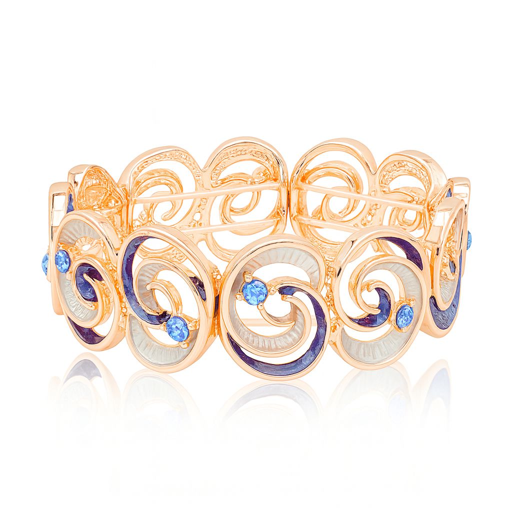 Hand painted enamel spiral bracelet for women