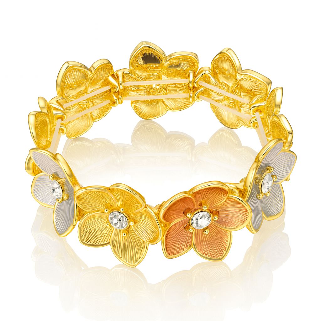 Colorful enamel flower bracelet for women