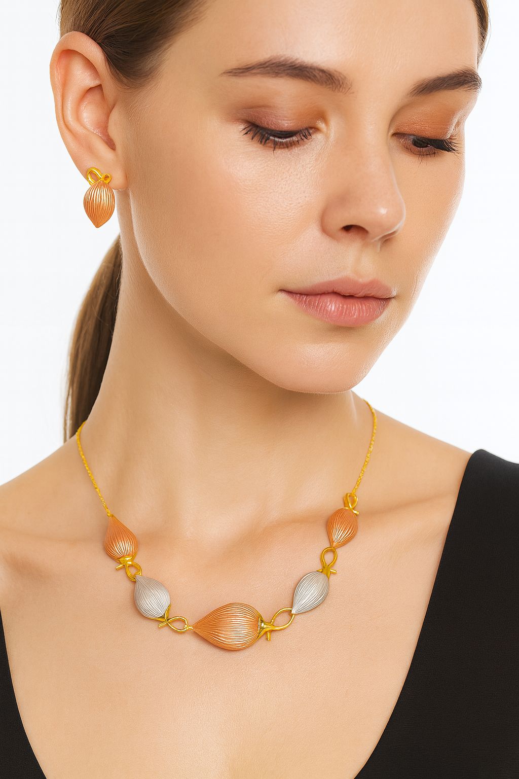 KC gold plated statement jewelry set by Pallas Jewelry