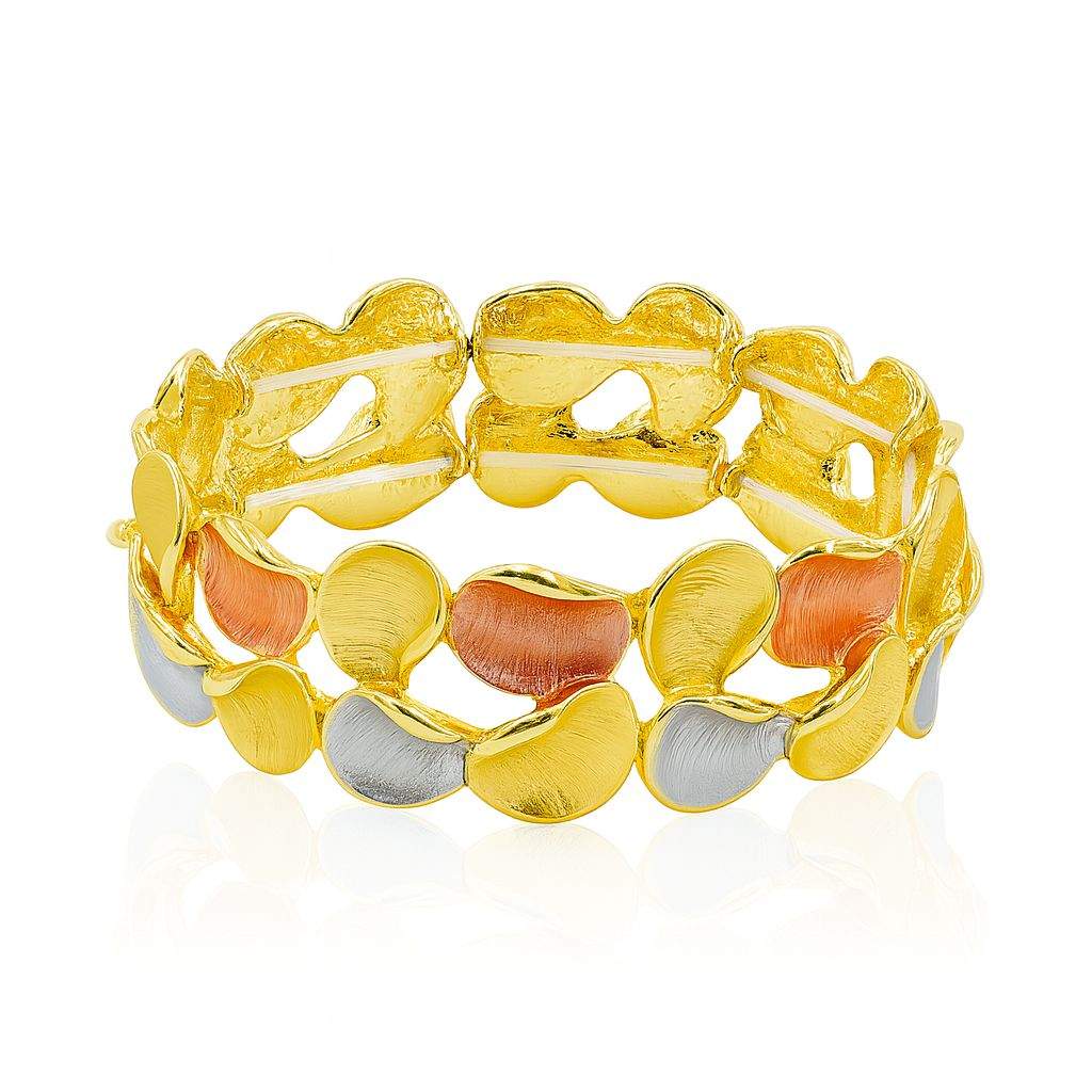 Hand-painted KC gold enamel bracelet side angle