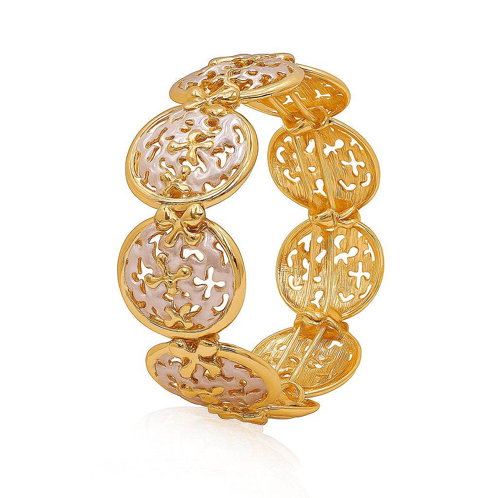 KC gold-plated alloy enamel bracelet set for women