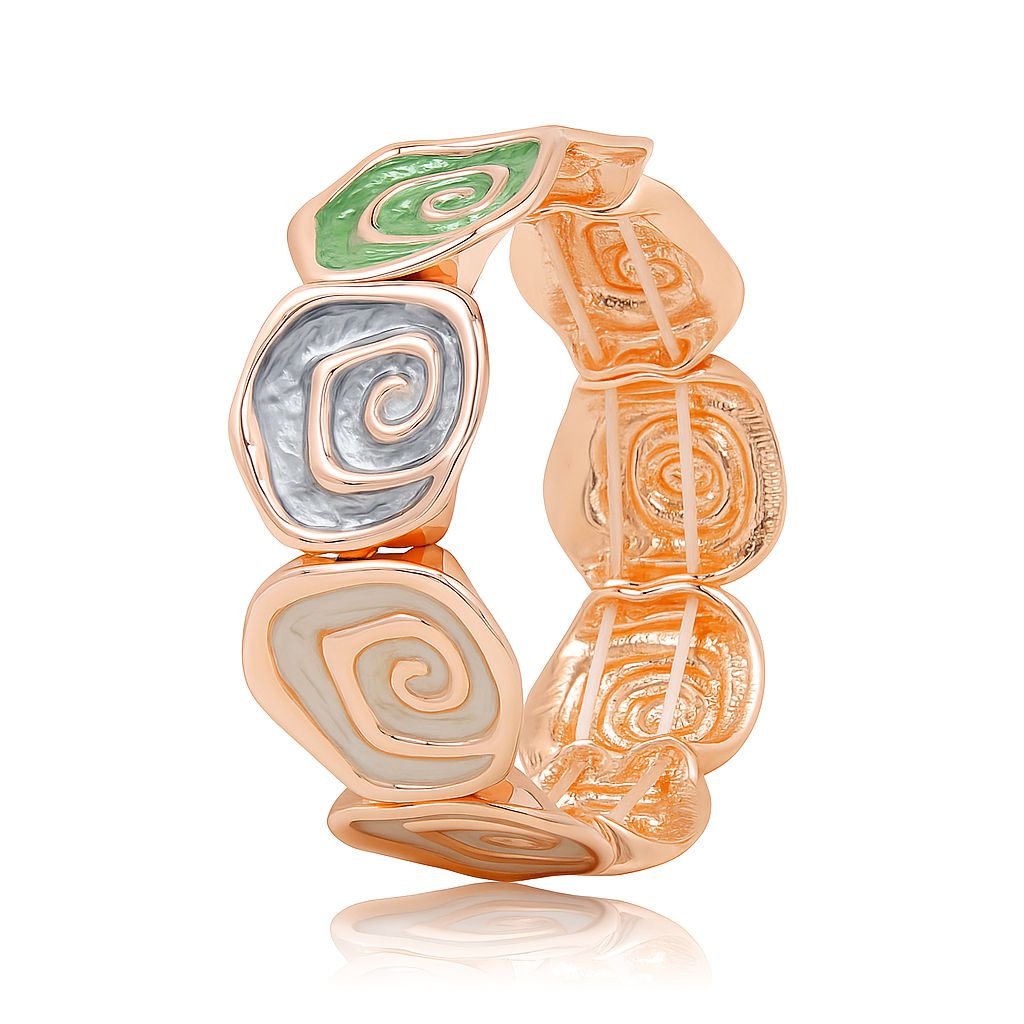 Hand-painted swirl enamel bracelet with KC gold plating