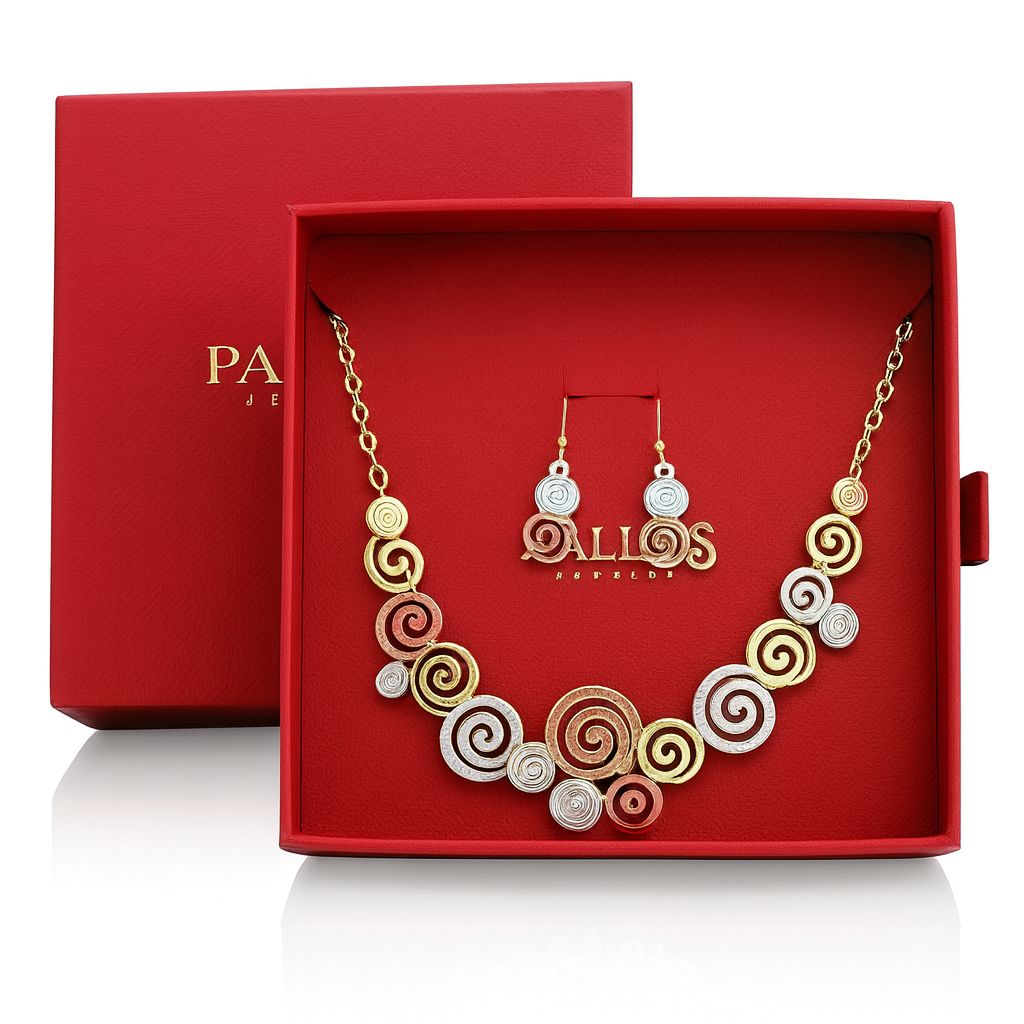 Elegant spiral jewelry set gift box for women