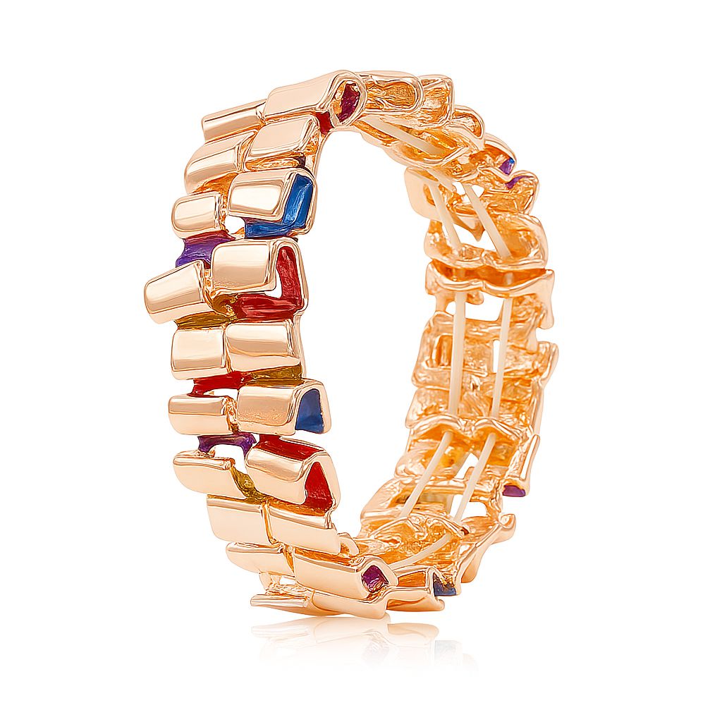 Colorful heart enamel bracelet set with KC gold plating – women’s fashion jewelry