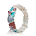 Colorful hand-painted enamel heart bracelet set for women”