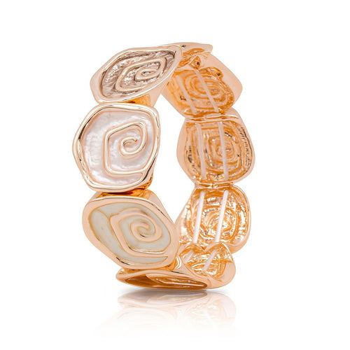 KC gold plated heart enamel bracelet with pastel colors for women