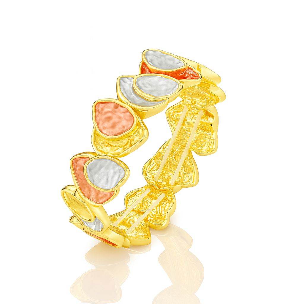 KC gold plated irregular heart enamel bangle for women