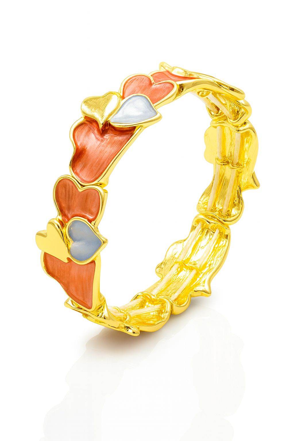 KC gold plated irregular heart enamel bangle for women