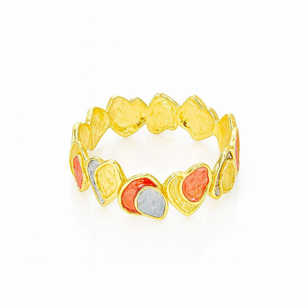 hand-painted enamel artistic gold bracelet
