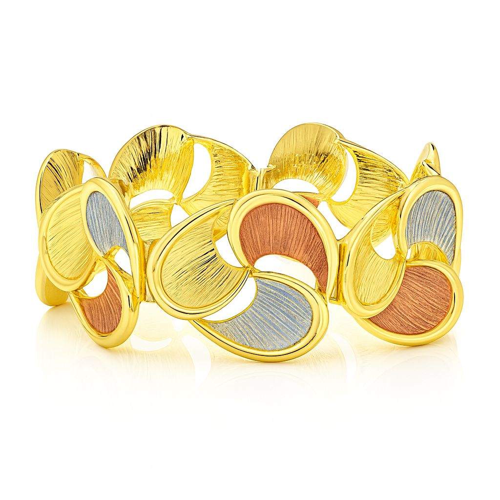 Italian style gold silver rose bangle