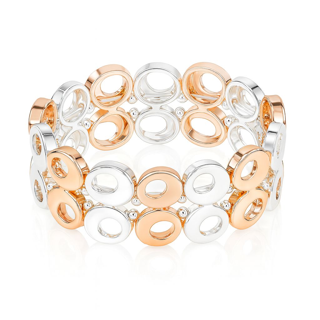 Side angle of geometric handmade textured bangle