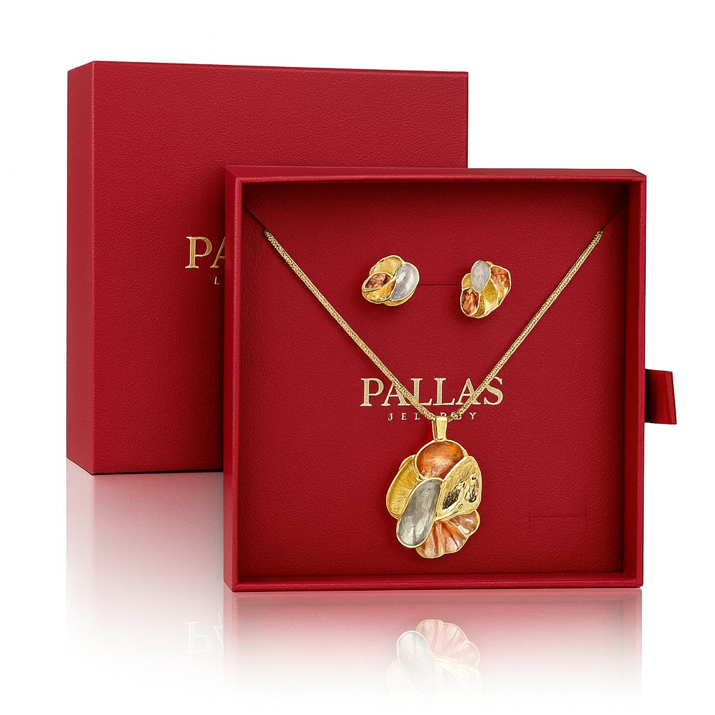 KC gold plated jewelry gift set in red box