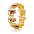 KC gold-plated artistic bracelet with hand-painted enamel design
