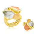 KC gold plated artistic enamel statement ring for women