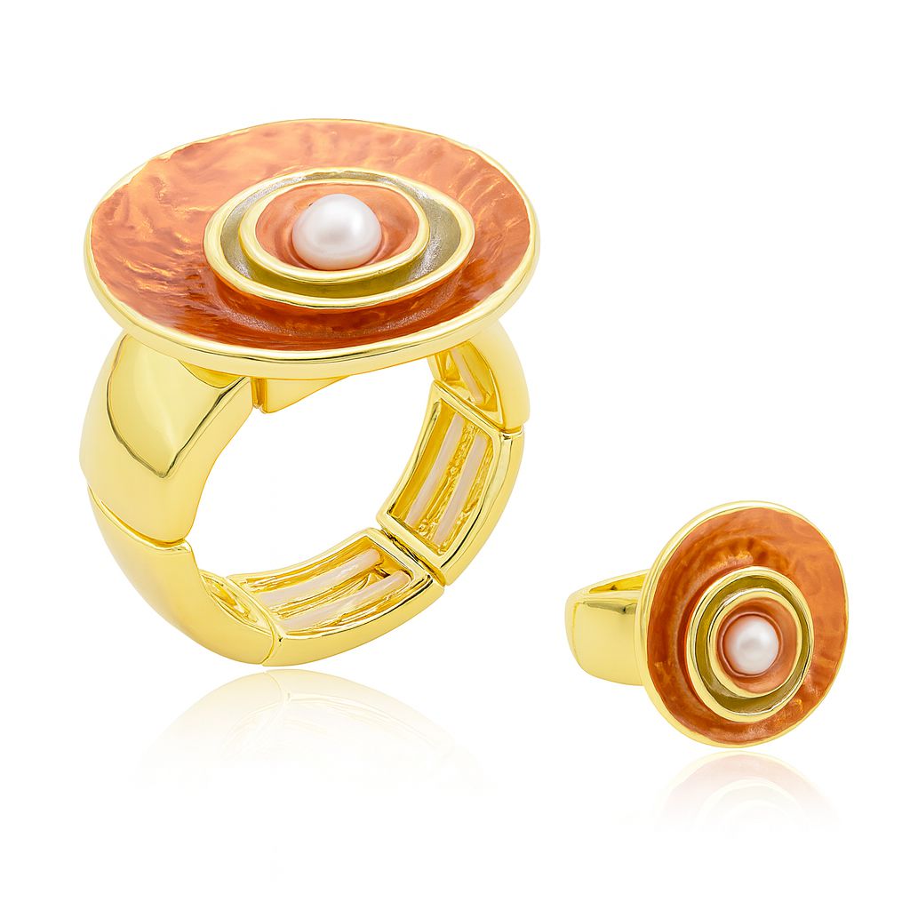 KC gold plated hand-painted enamel bracelet front view