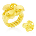 KC gold plated enamel bloom ring for women