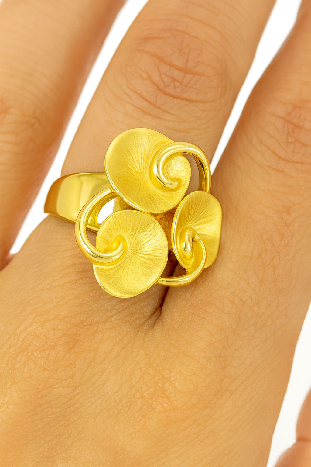 Hand-painted artistic statement ring with adjustable band