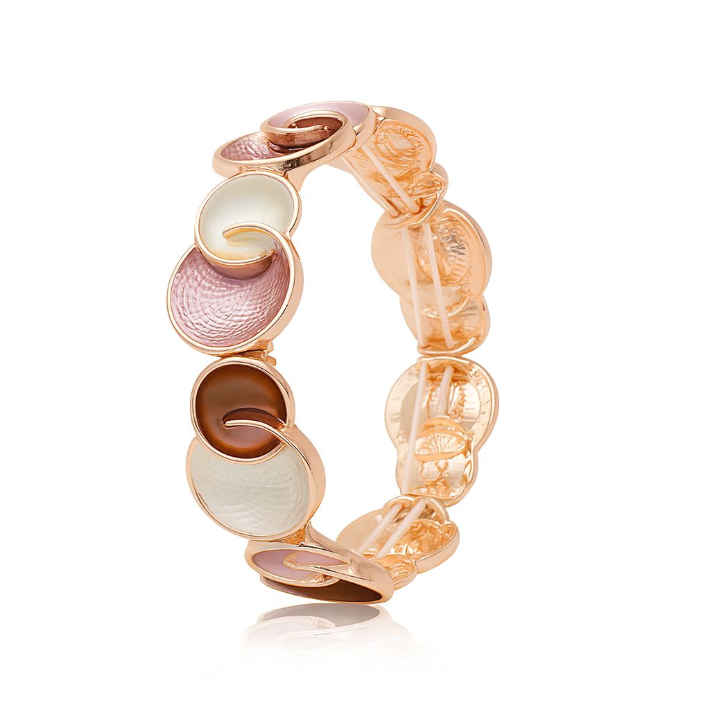 Hand-painted KC gold bracelet with white enamel accents and crystal details for women
