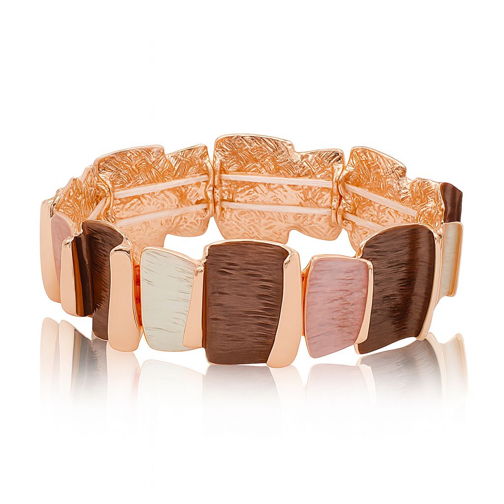 Colorful enamel alloy bracelet with adjustable stretch fit