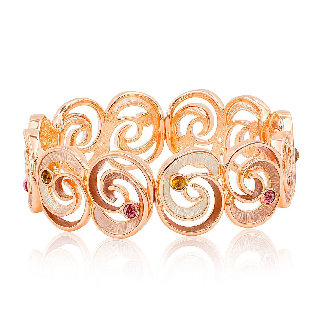 Colorful artistic KC gold plated bracelet styled on wrist