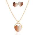 KC gold plated heart pendant with hand painted enamel texture